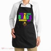 Cash Me Some Beads Howbow Dah! Mardi Gras New Orleans Apron thumb 2