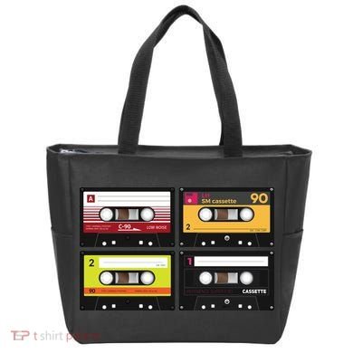 Cassette Tapes Music Mixtape Vintage Retro 80s Tech Tote Bag