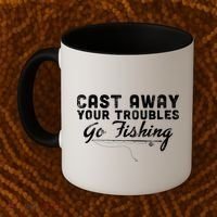 Cast Away Your Troubles Go Fishing Coffee Mug thumb 2
