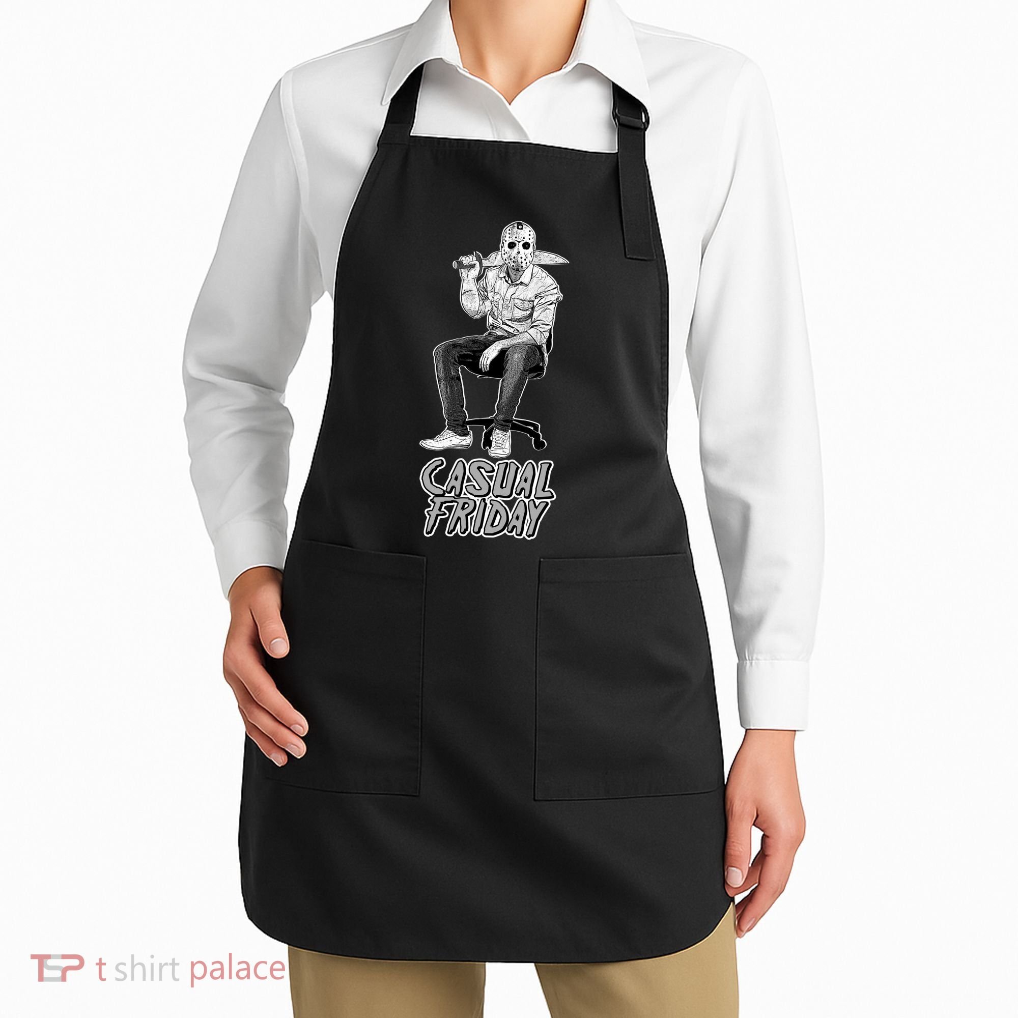 Casual Friday Scary Halloween Horror Movie Apron