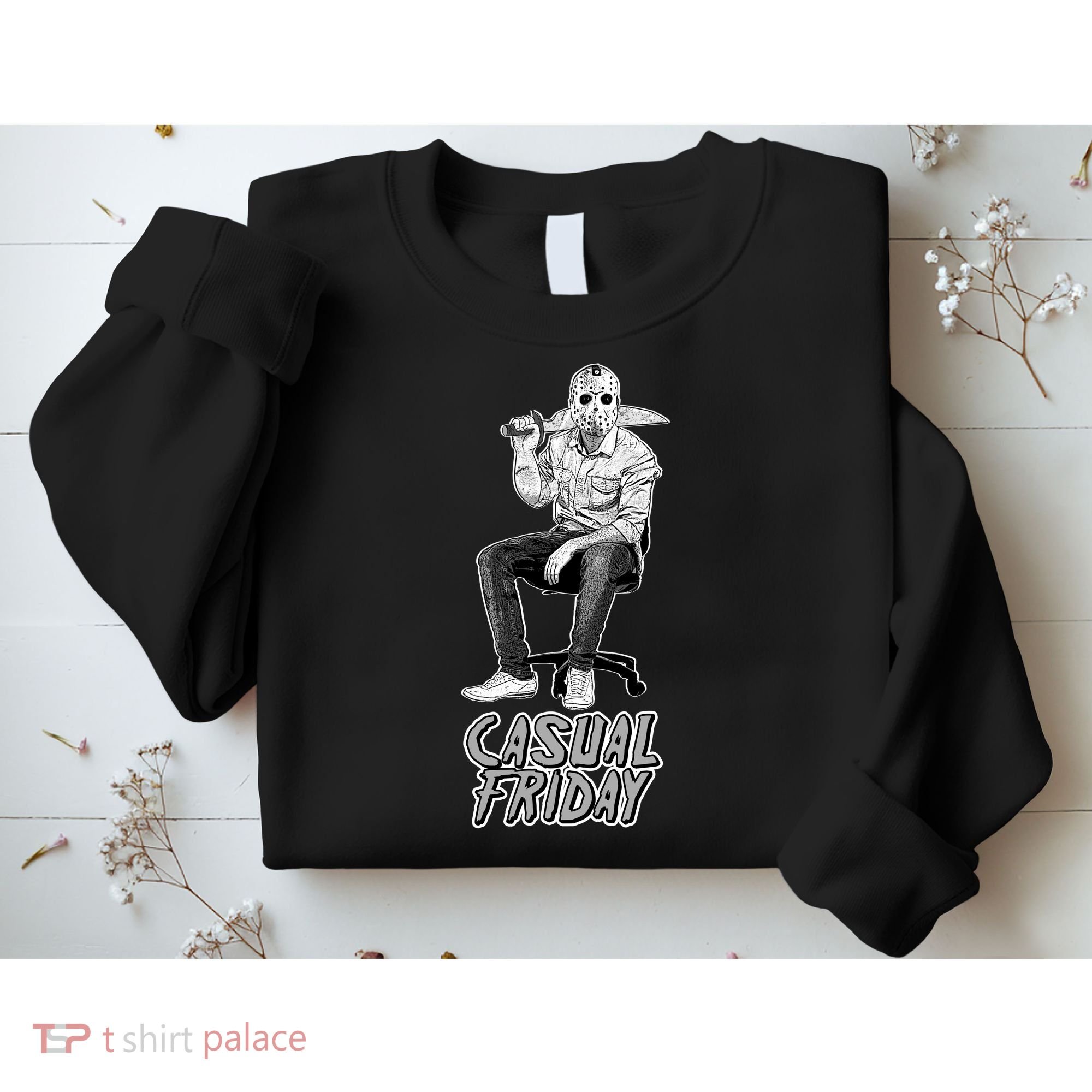 Casual Friday Scary Halloween Horror Movie Sweatshirt