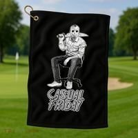Casual Friday Scary Halloween Horror Movie Golf Towel thumb 1