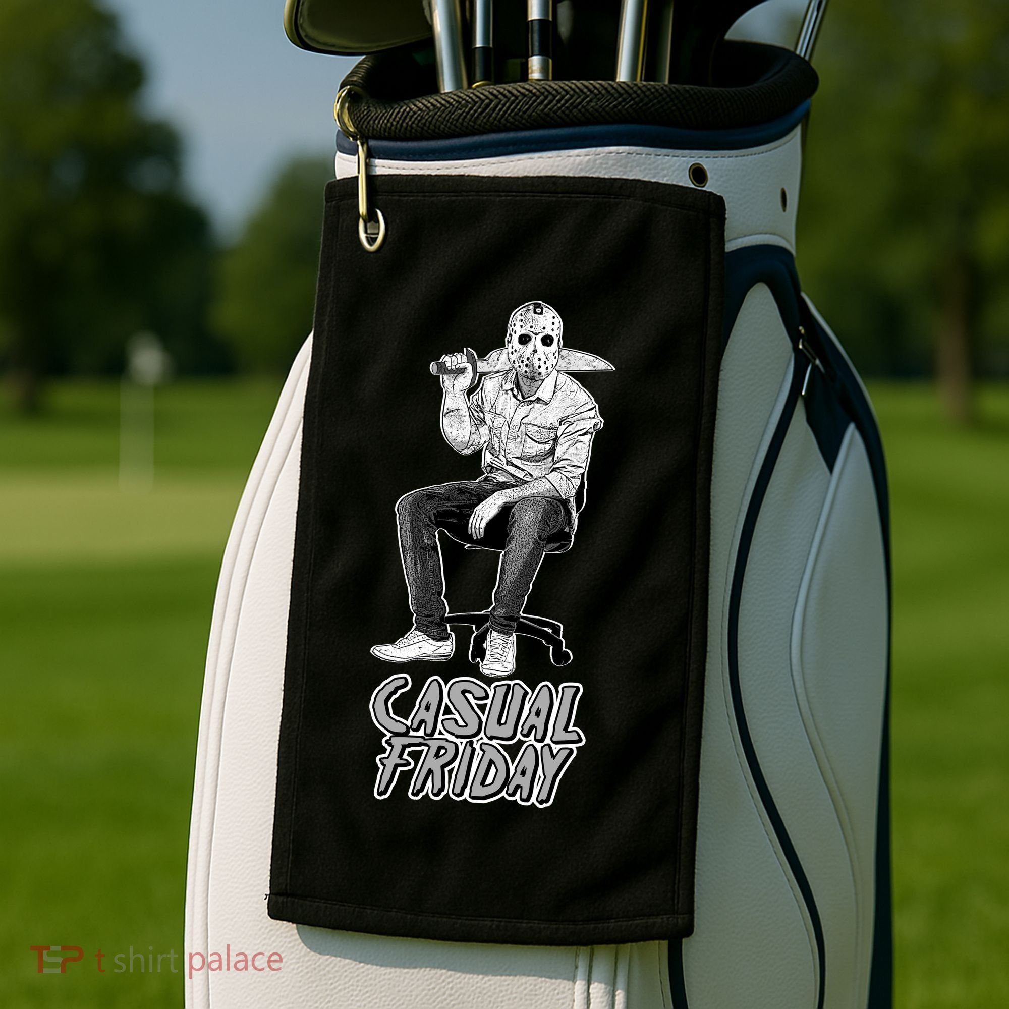 Casual Friday Scary Halloween Horror Movie Golf Towel