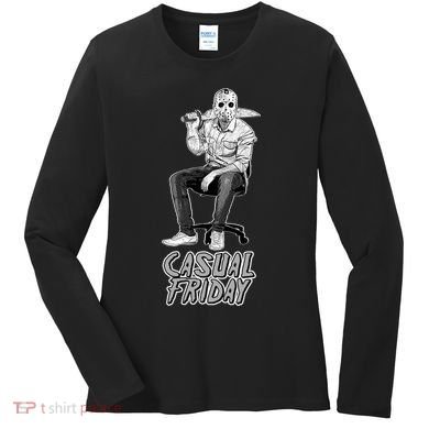 Casual Friday Scary Halloween Horror Movie Women's Long Sleeve Shirt