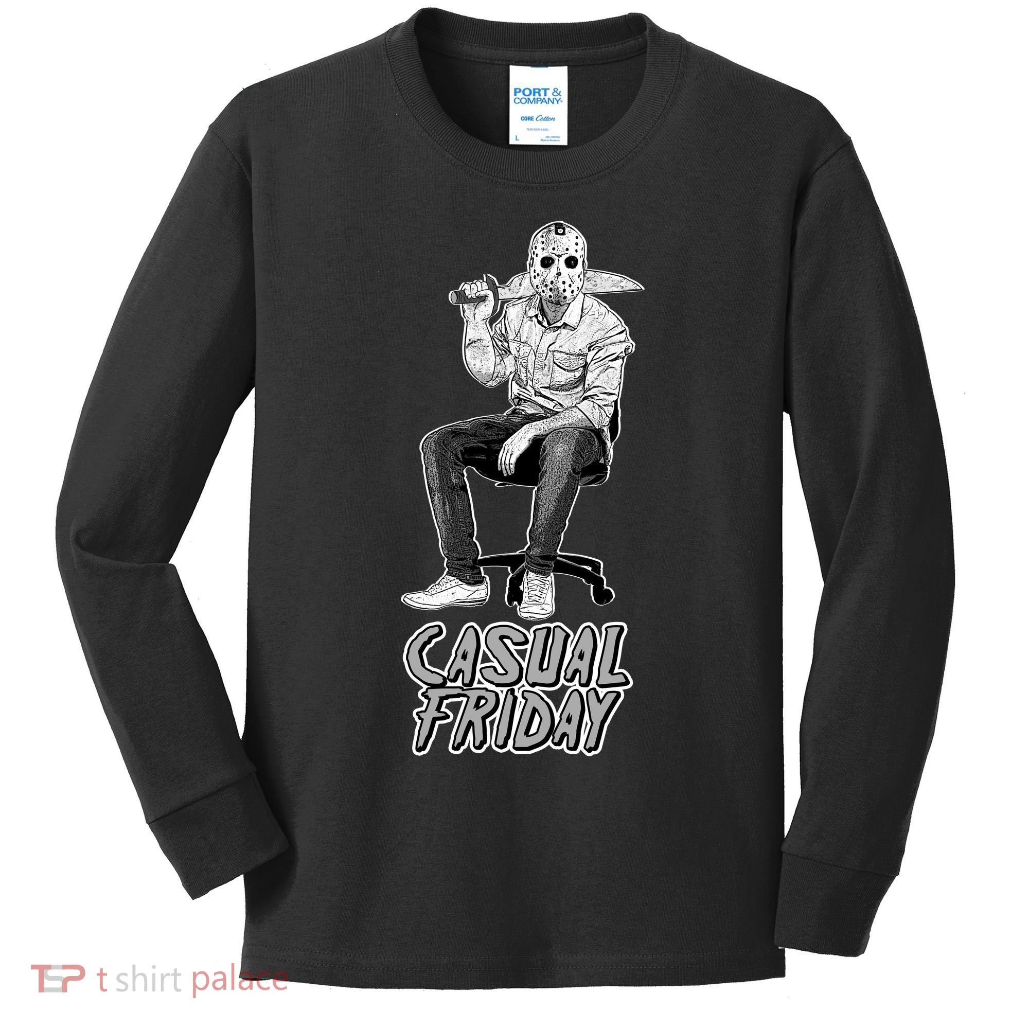 Casual Friday Scary Halloween Horror Movie Kids Long Sleeve Shirt