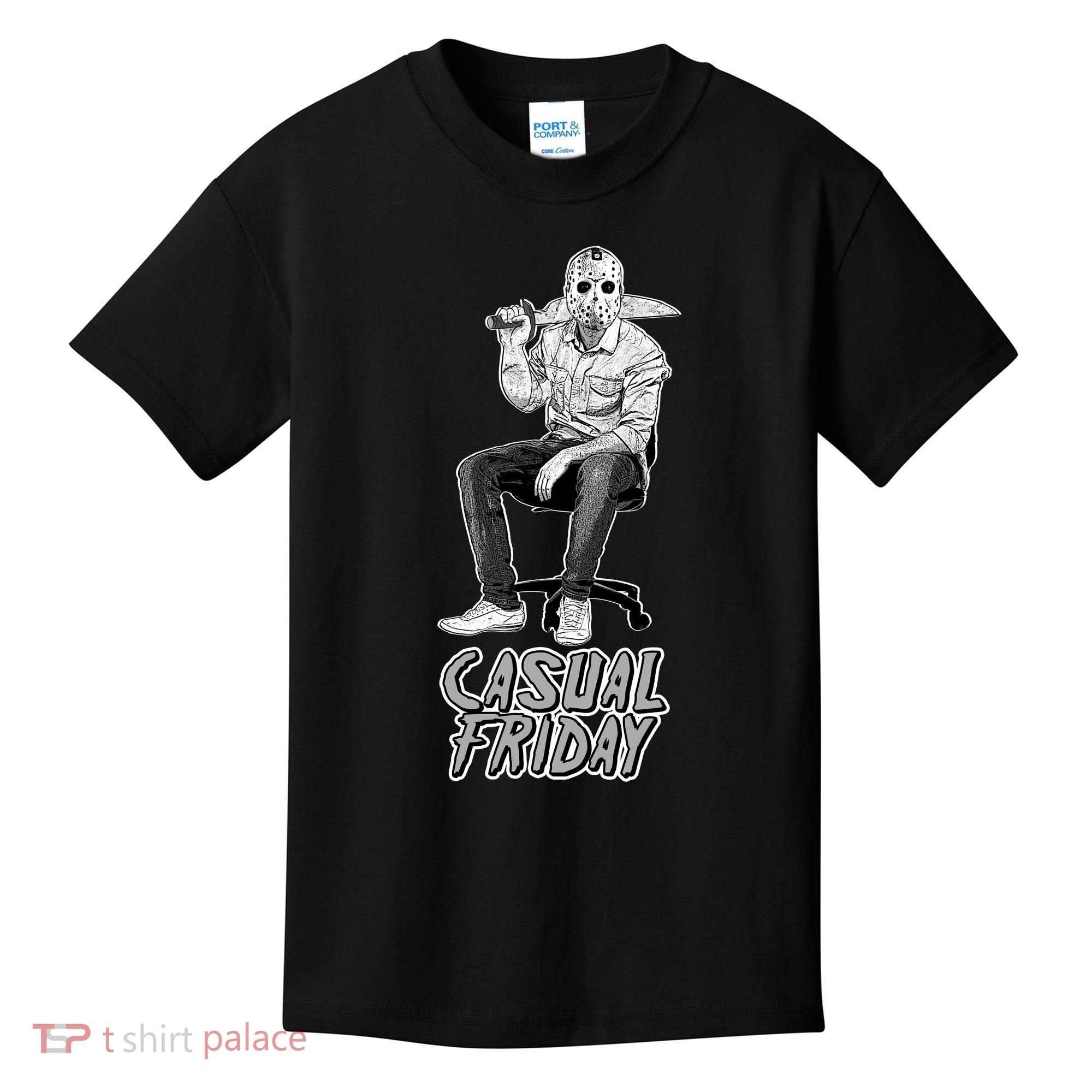 Casual Friday Scary Halloween Horror Movie Kids T-Shirt