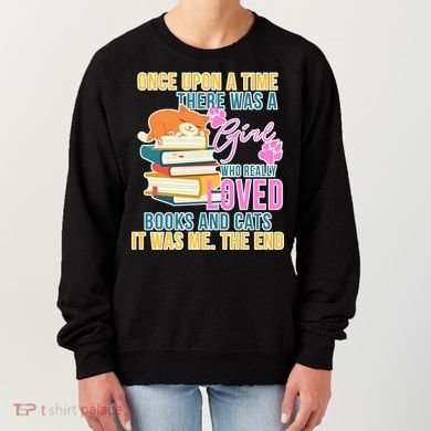 Cat And Books Girl Women's Sweatshirt