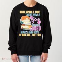 Cat And Books Girl Women's Sweatshirt thumb 0