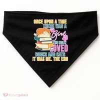Cat And Books Girl USA-Made Doggie Bandana thumb 0