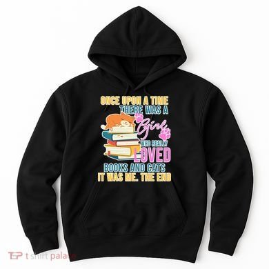 Cat And Books Girl Hoodie