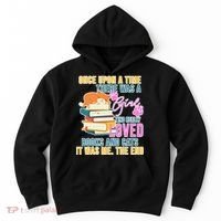 Cat And Books Girl Hoodie thumb 0