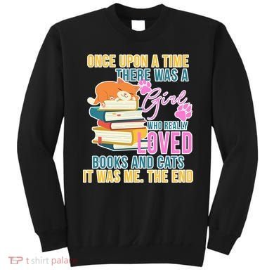 Cat And Books Girl Sweatshirt