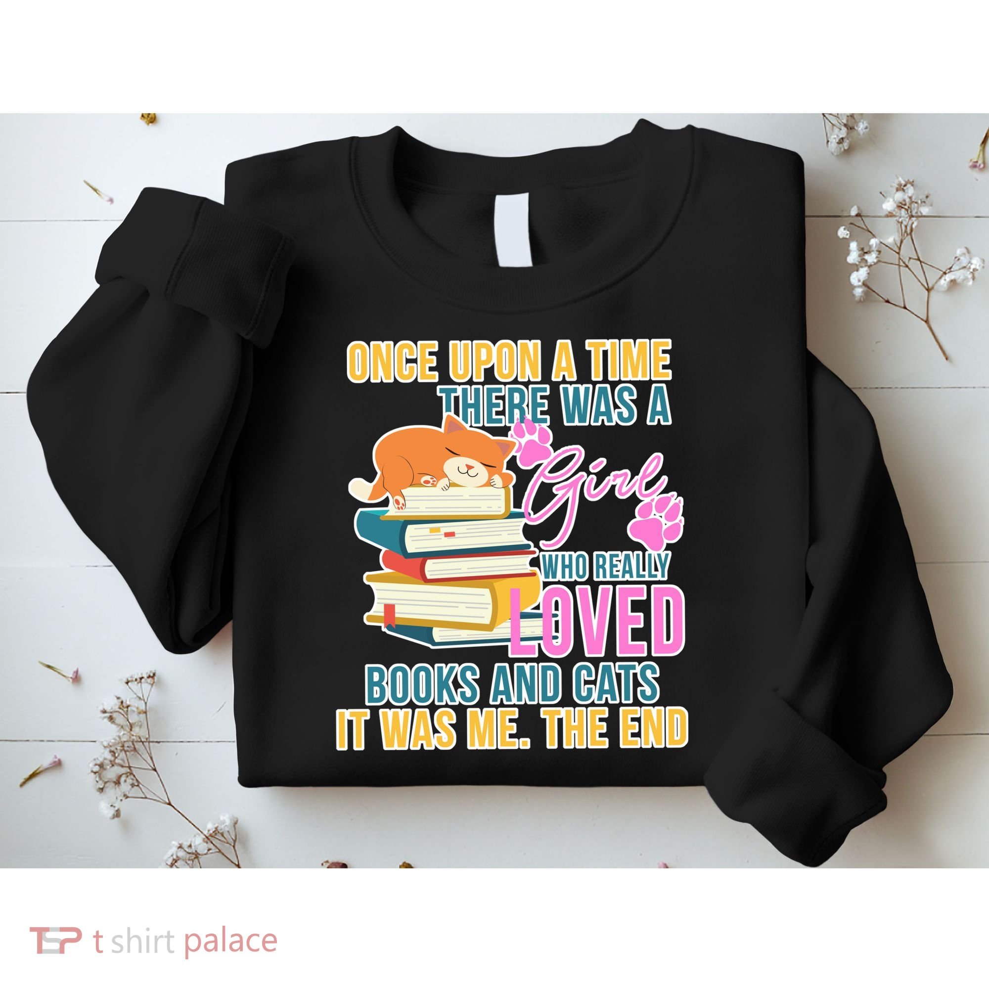 Cat And Books Girl Sweatshirt