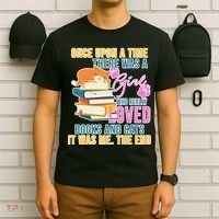 Cat And Books Girl T-Shirt thumb 6