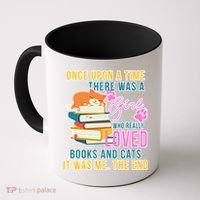 Cat And Books Girl Coffee Mug thumb 0