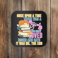 Cat And Books Girl Coaster thumb 0