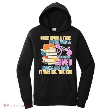 Cat And Books Girl Women's Hoodie