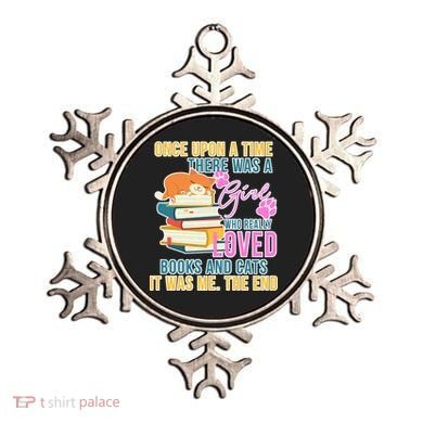 Cat And Books Girl Ornament