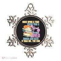 Cat And Books Girl Ornament thumb 0