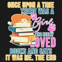 Cat And Books Girl Ornament thumb 1