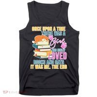 Cat And Books Girl Tank Top thumb 0