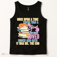 Cat And Books Girl Tank Top thumb 2