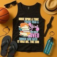 Cat And Books Girl Tank Top thumb 4
