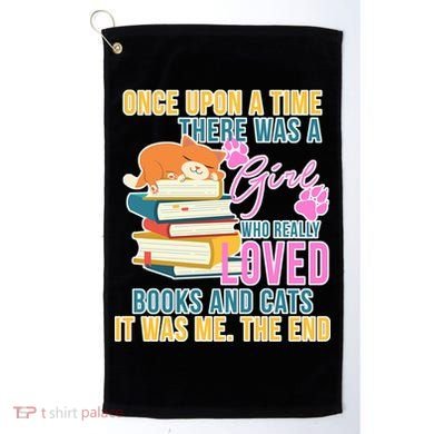 Cat And Books Girl Golf Towel