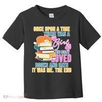 Cat And Books Girl Toddler T-Shirt thumb 0