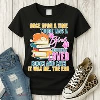 Cat And Books Girl Women's T-Shirt thumb 3