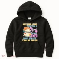 Cat And Books Girl Kids Hoodie thumb 0