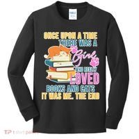 Cat And Books Girl Kids Long Sleeve Shirt thumb 0