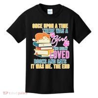 Cat And Books Girl Kids T-Shirt thumb 0