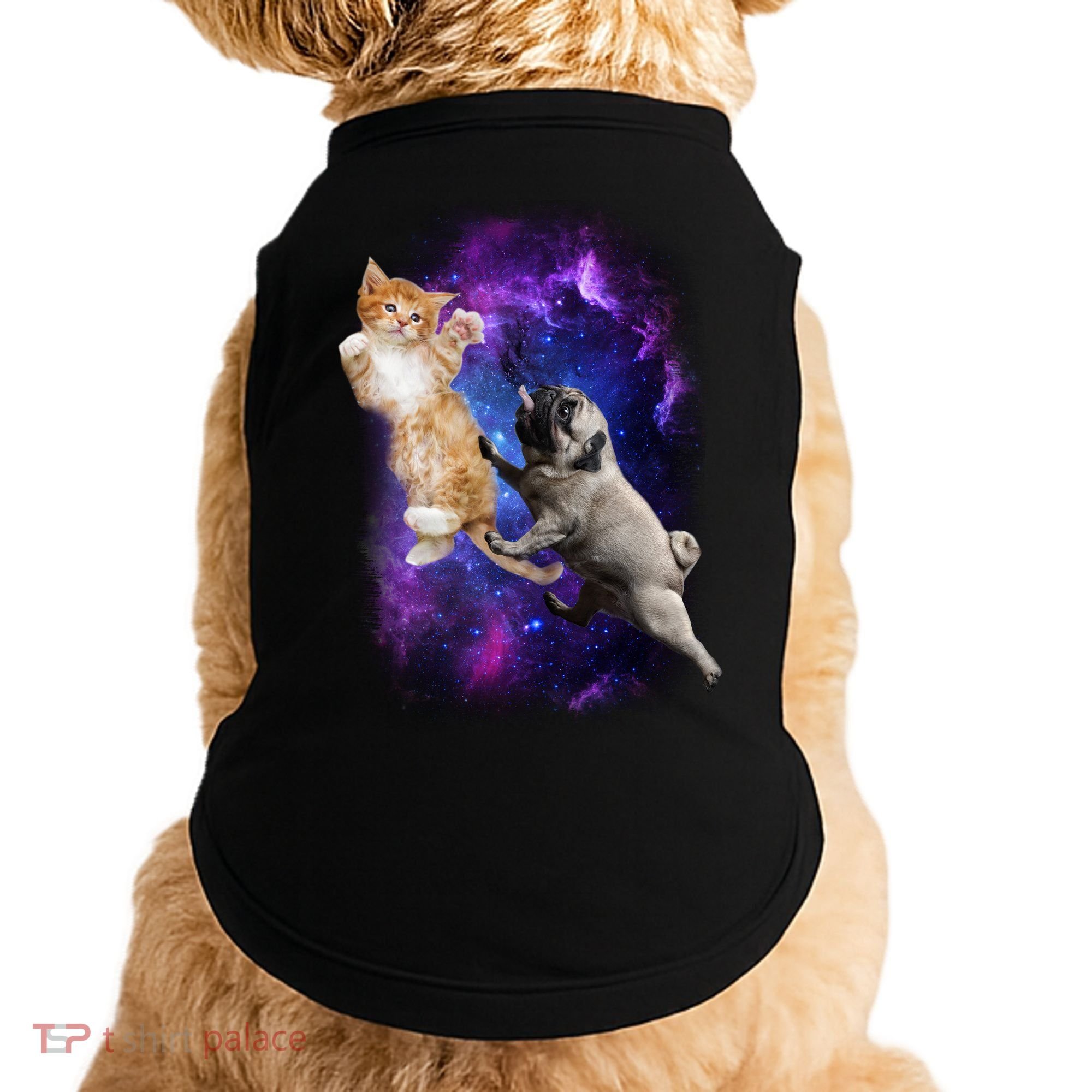 Cat And Pug In Space Doggie Tank