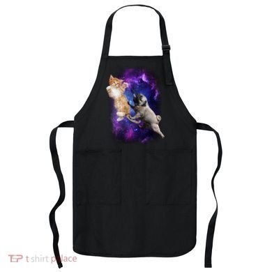 Cat And Pug In Space Apron