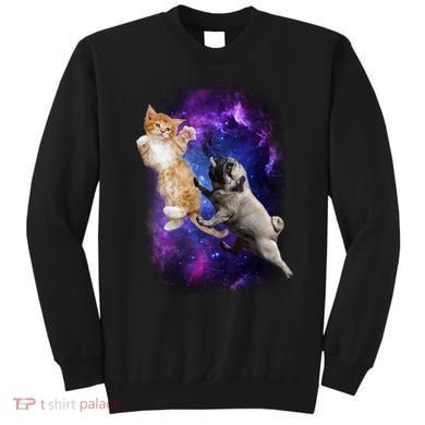Cat And Pug In Space Sweatshirt