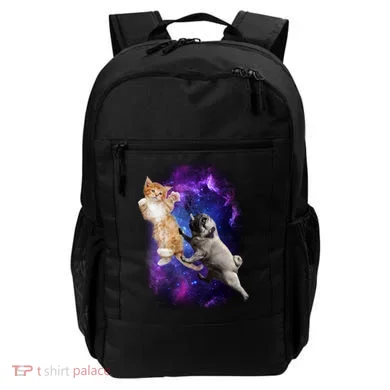 Cat And Pug In Space Backpack