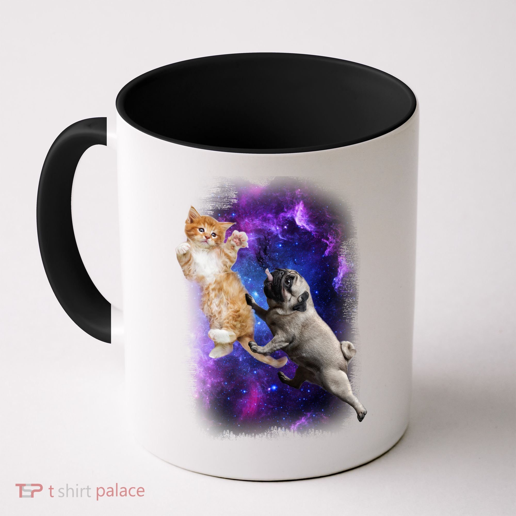 Cat And Pug In Space Coffee Mug