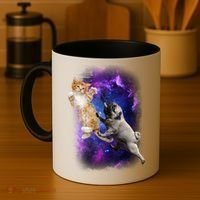 Cat And Pug In Space Coffee Mug thumb 4
