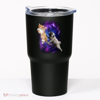 Cat And Pug In Space Tumbler
