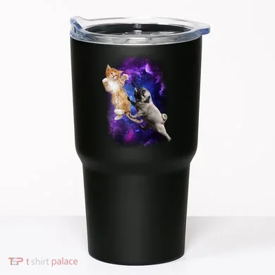 Cat And Pug In Space Tumbler