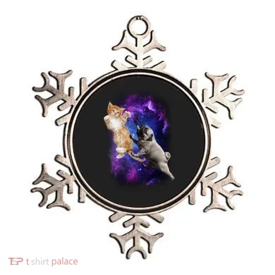Cat And Pug In Space Ornament