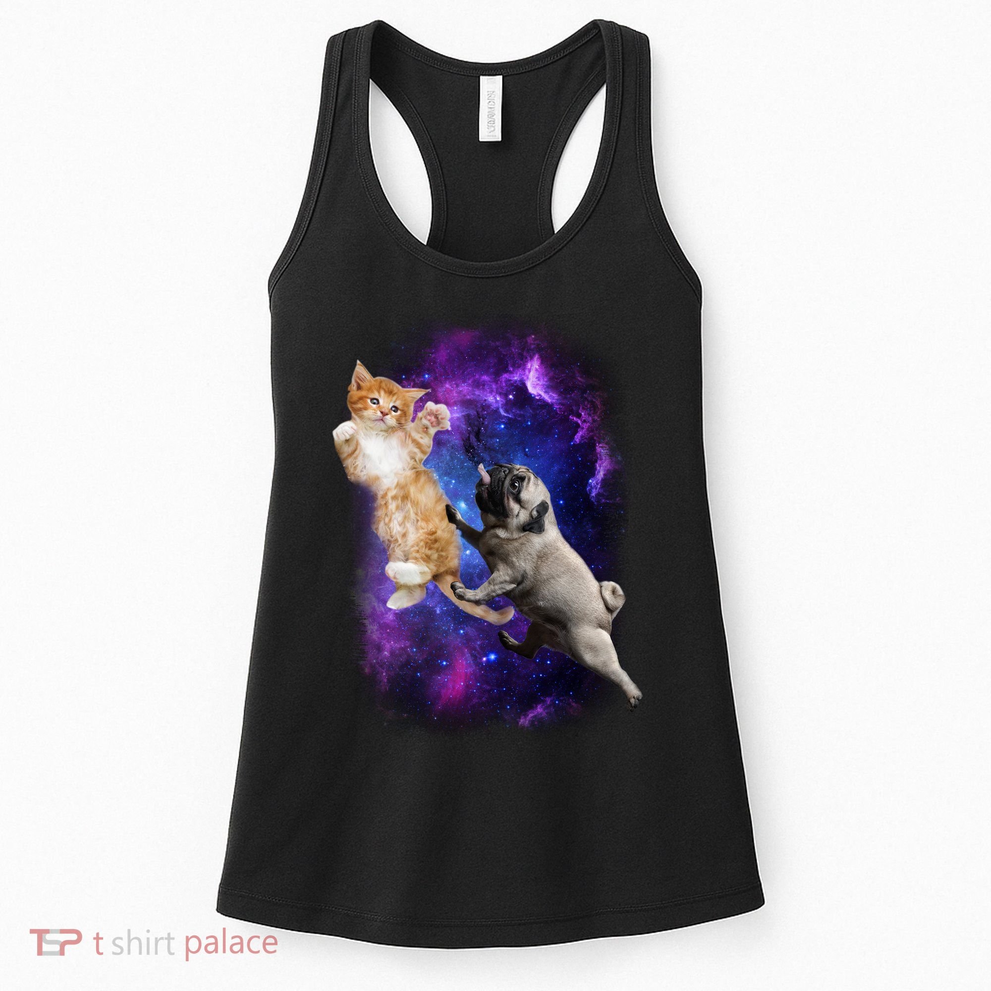 Cat And Pug In Space Women's Tank Top