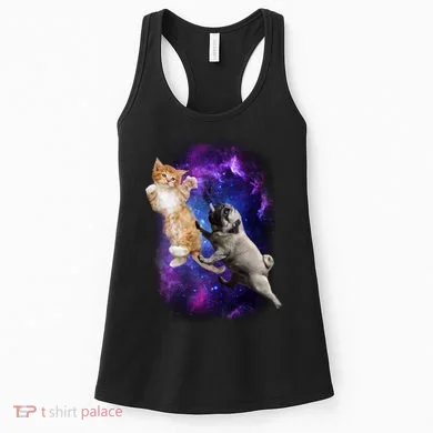 Cat And Pug In Space Women's Tank Top