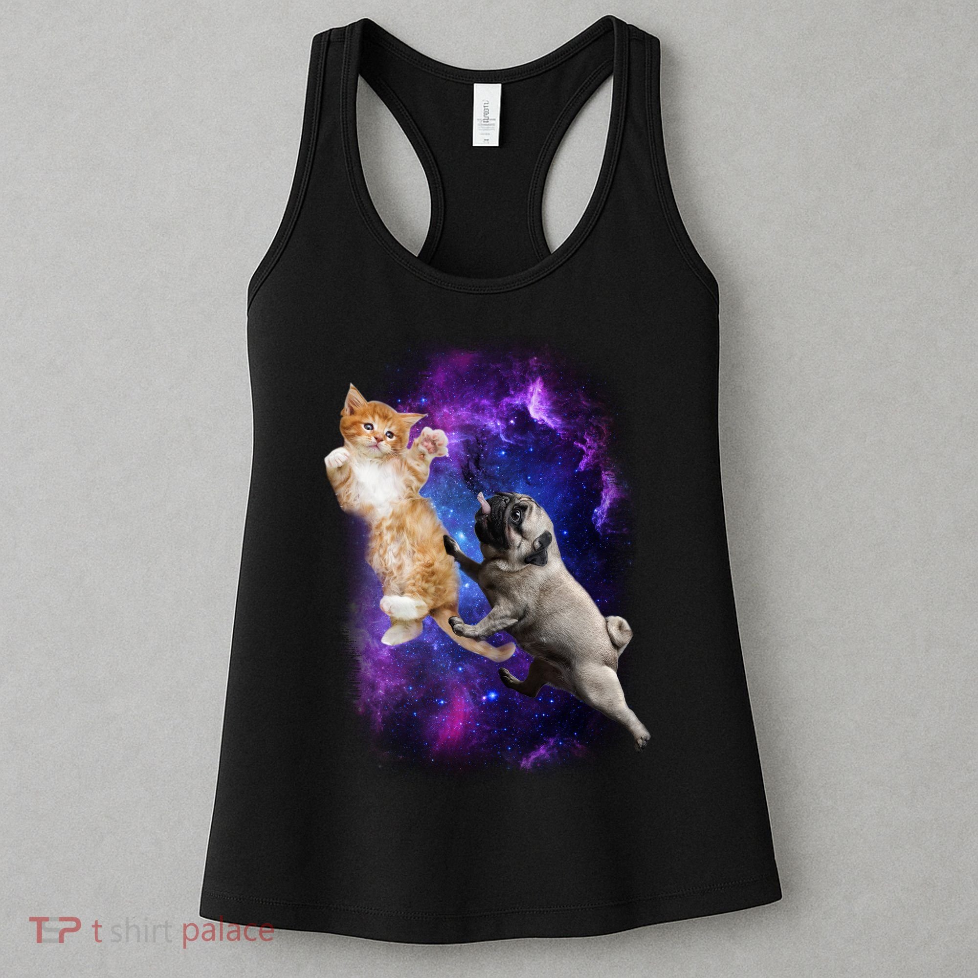 Cat And Pug In Space Women's Tank Top