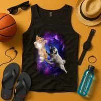 Cat And Pug In Space Tank Top thumb 4