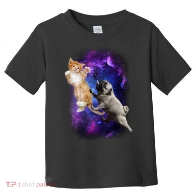 Cat And Pug In Space Toddler T-Shirt