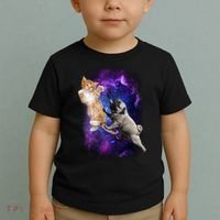 Cat And Pug In Space Toddler T-Shirt thumb 2