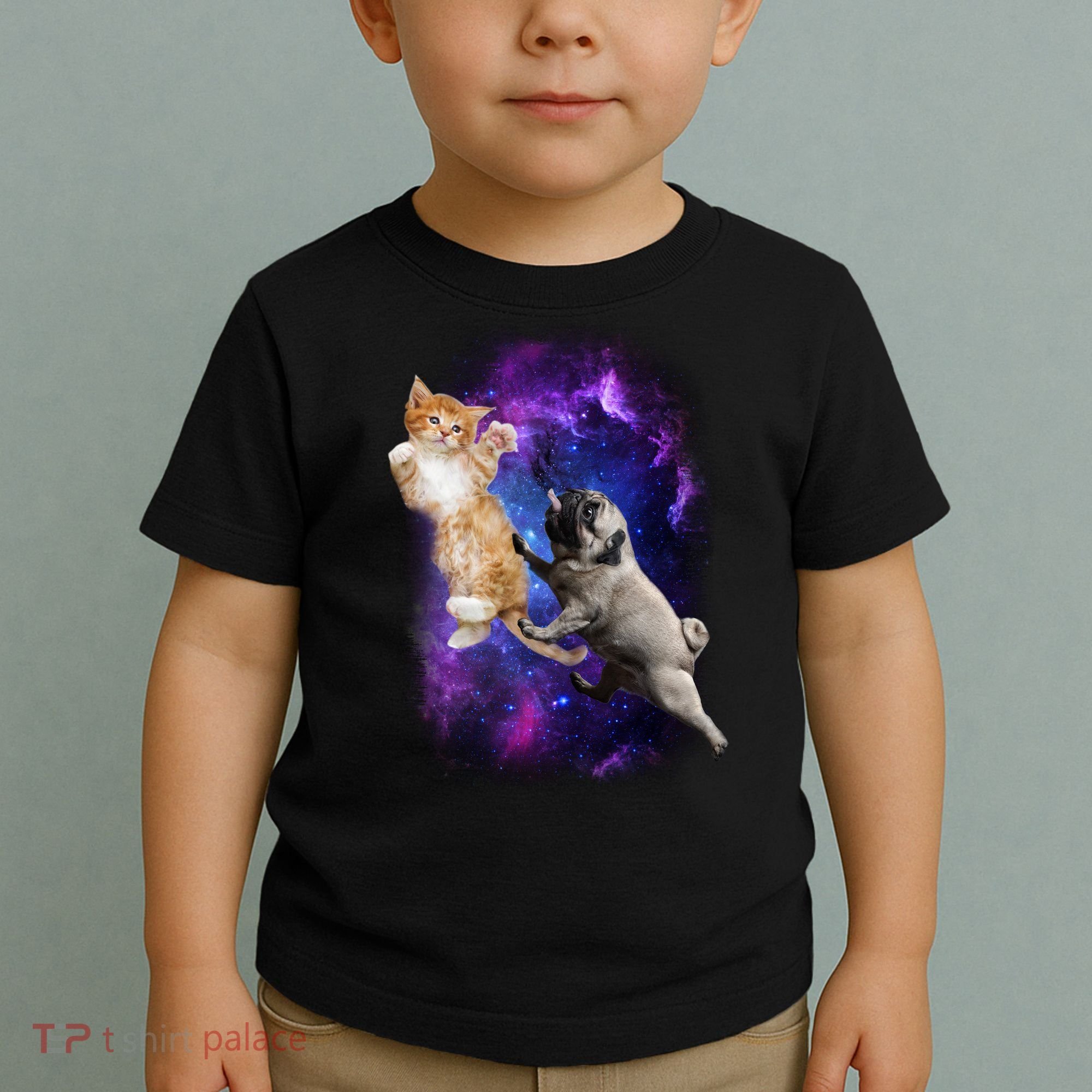 Cat And Pug In Space Toddler T-Shirt