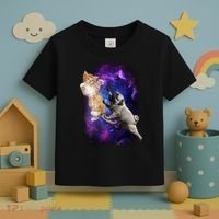 Cat And Pug In Space Toddler T-Shirt thumb 3
